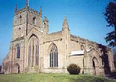The 11th Century Priory Church in Leominster in the county of Herefordshire
