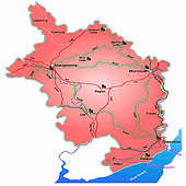Map of the Welsh County of Monmouthshire