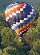 Hot Air Ballon over Ross on Wye in Herefordshire